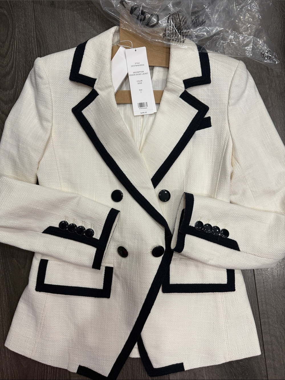 Veronica Beard Edison Dickey jacket Dove color - Picture 6 of 7